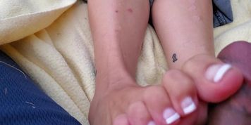 Public park footjob (part 2 with cumshot)
