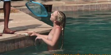 Teen rides bbc outside