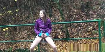 Cute girls expose peeing pussies and take a leak