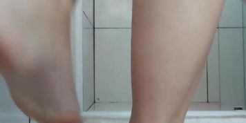 Feet teasing - shower time