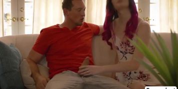 Slut trans gets her ass bareback fucked by her stepbrother (Natalie Stone)