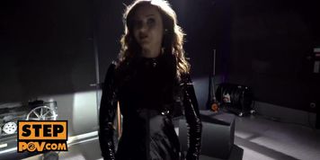 MILF fucks you into the family in sexy latex dress - itsPOV