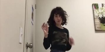 Crazy girl showing her sole with black nylon