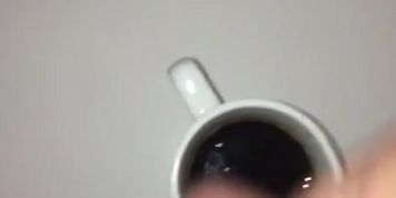Putting some cream in my morning coffee 