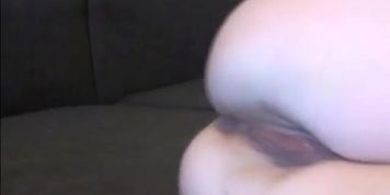 Horny Blonde Slut Stuffs her Cunt  Arse with Dildos