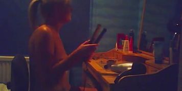 Sarah D naked in front of mirror