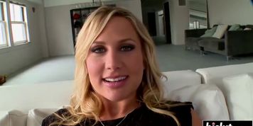 Busty blonde makes his cock rough