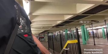 Sexy guy caught jerking off at train station  (A. Train)