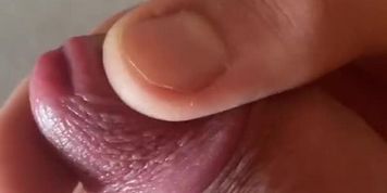 Close up guy urethra
