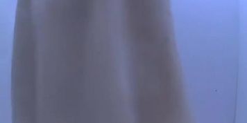 Busty woman with curvy body spied